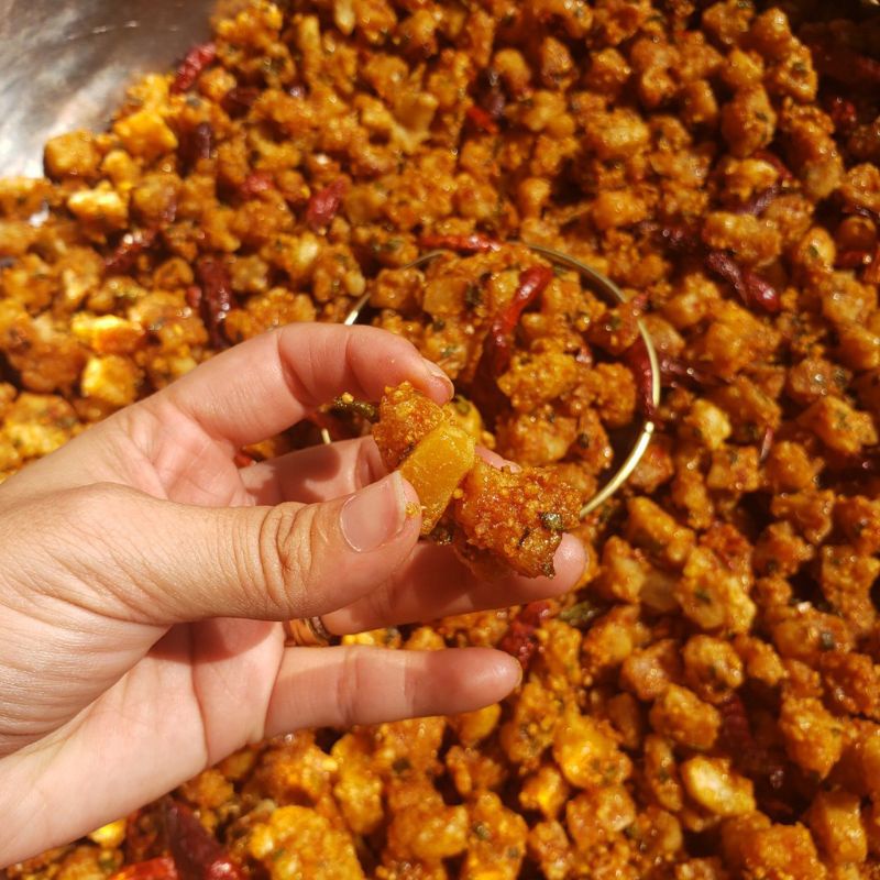 tóp mỡ liền da sốt mắm hành