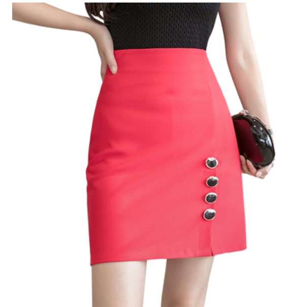 Summer Plus Size Slim Solid Color Short Skirt Office Work Wear Plus Size Elastic Midi Night Party Prom Skirts