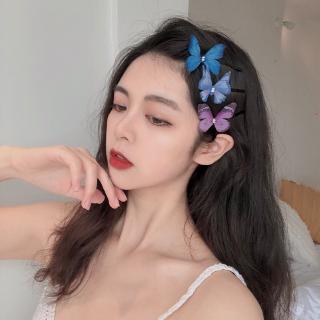 Kẹp Tóc Hình Bướm Nhiều Màu Dễ Thương Phong Cách Mori Nhật Hàn Cho Nữ