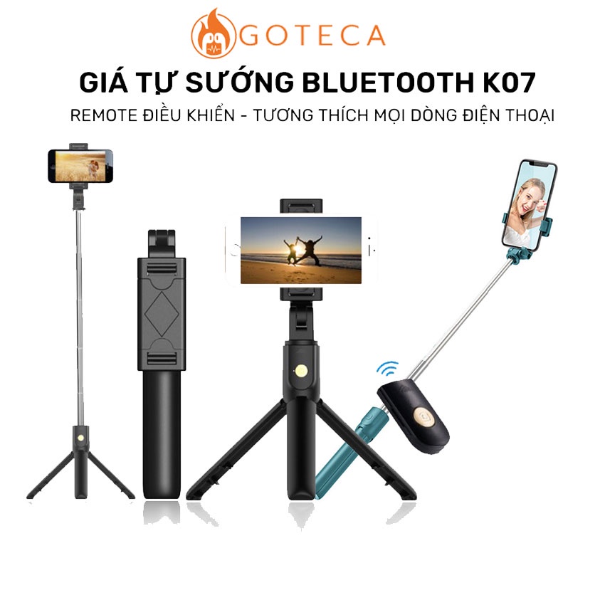 Gậy tự sướng kiêm chân đế K07 có remote - Hỗ trợ chụp ảnh, quay phim, quay tiktok hiệu quả