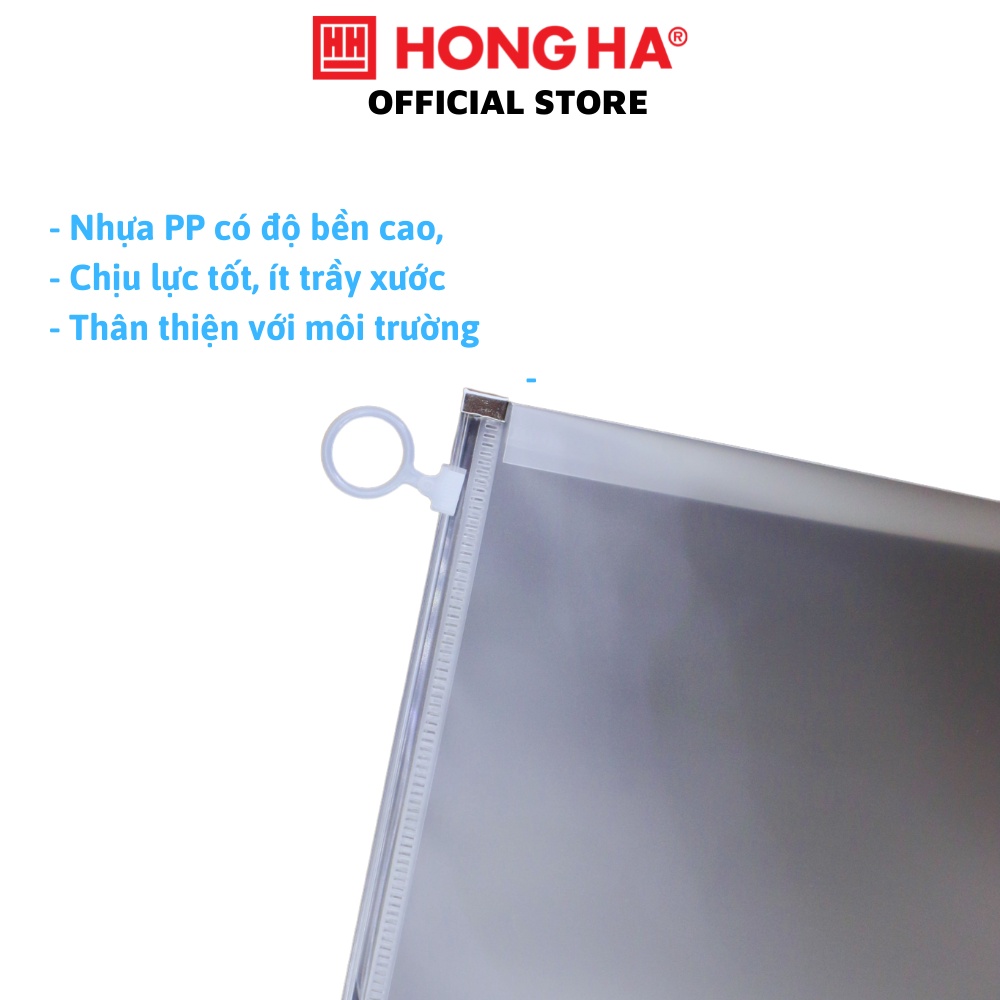 [Mã LIFEMALL995 giảm 10% đơn 99K] Túi Zip A4 Đựng Tài Liệu Hồng Hà | Clear Bag A4 - 3498