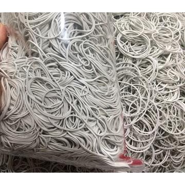 Dây thun màu trắng sữa vòng nhỏ, trung, lớn bịch 100 gram