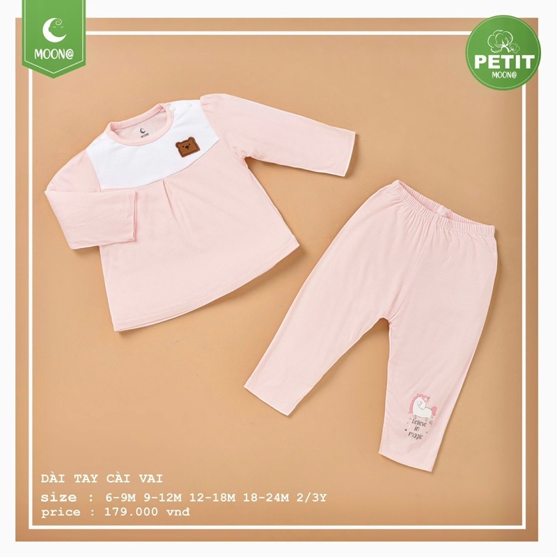 MOON - Bộ dài tay Moon vải petit cho bé trai/bé gái