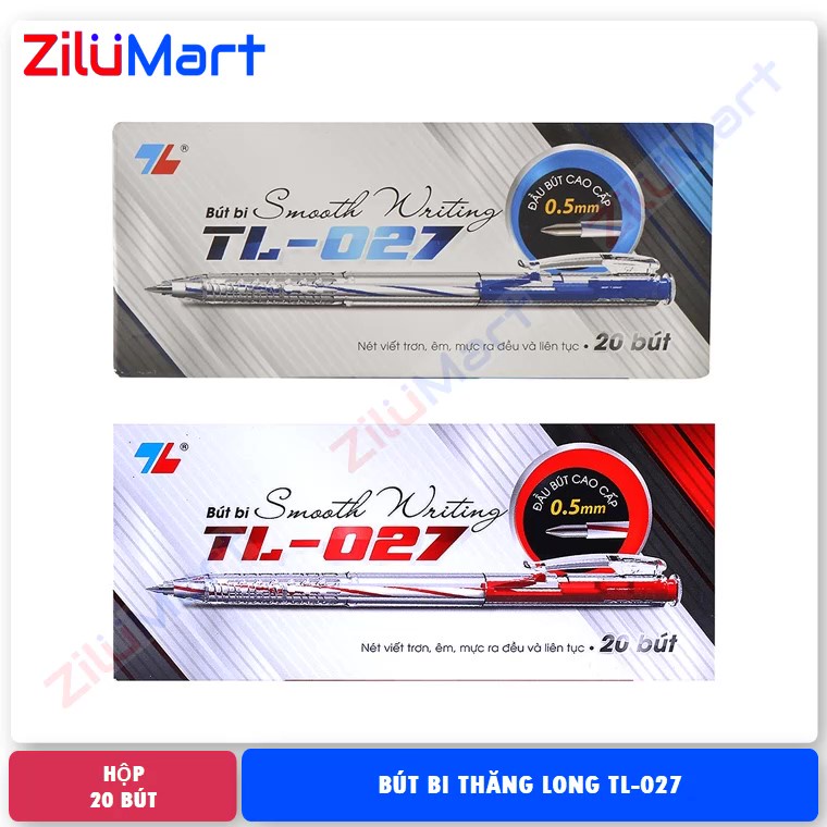 Bút bi Thiên Long TL-027 (hộp 20 cây) loại 0.5 mm