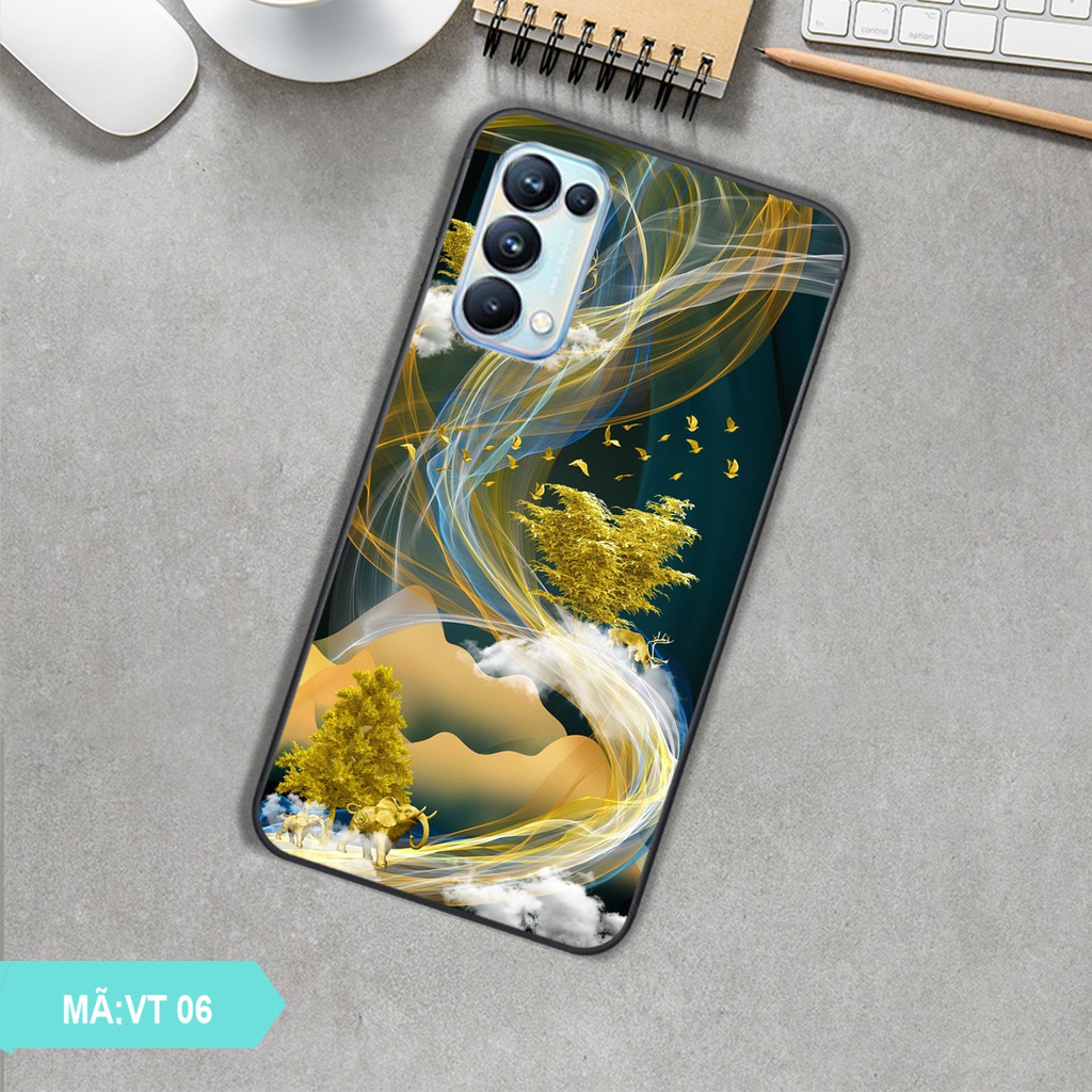 Ốp lưng điện thoại mặt kính cường lực giả đá Oppo RENO 5 Ốp điện thoại cao cấp Shop,viet9