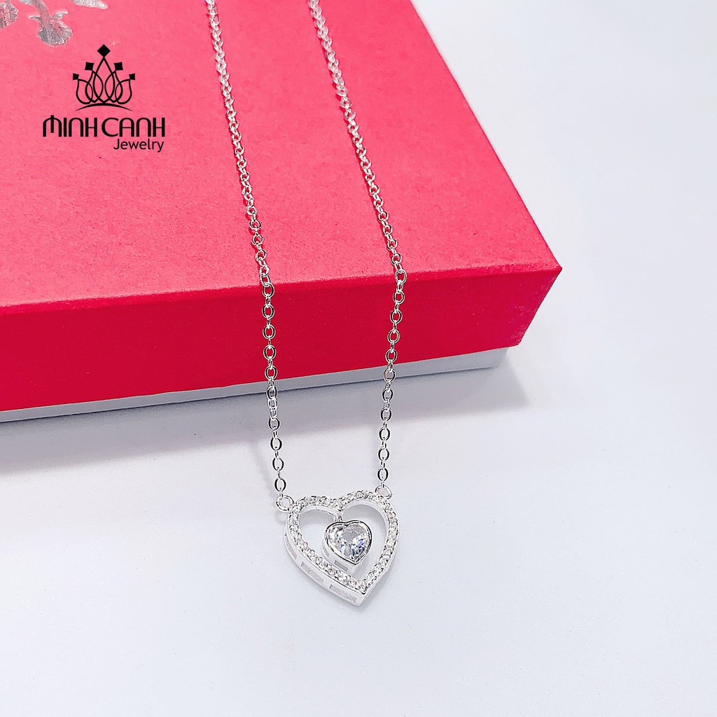 Dây Chuyền Trái Tim Đá Giữa Bạc Ý S925 - Minh Canh Jewelry