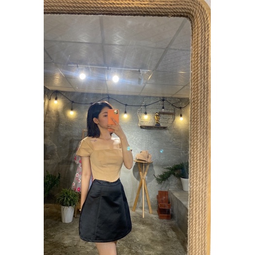 Áo Croptop dáng Corset Vạt Bầu Tôn Dáng