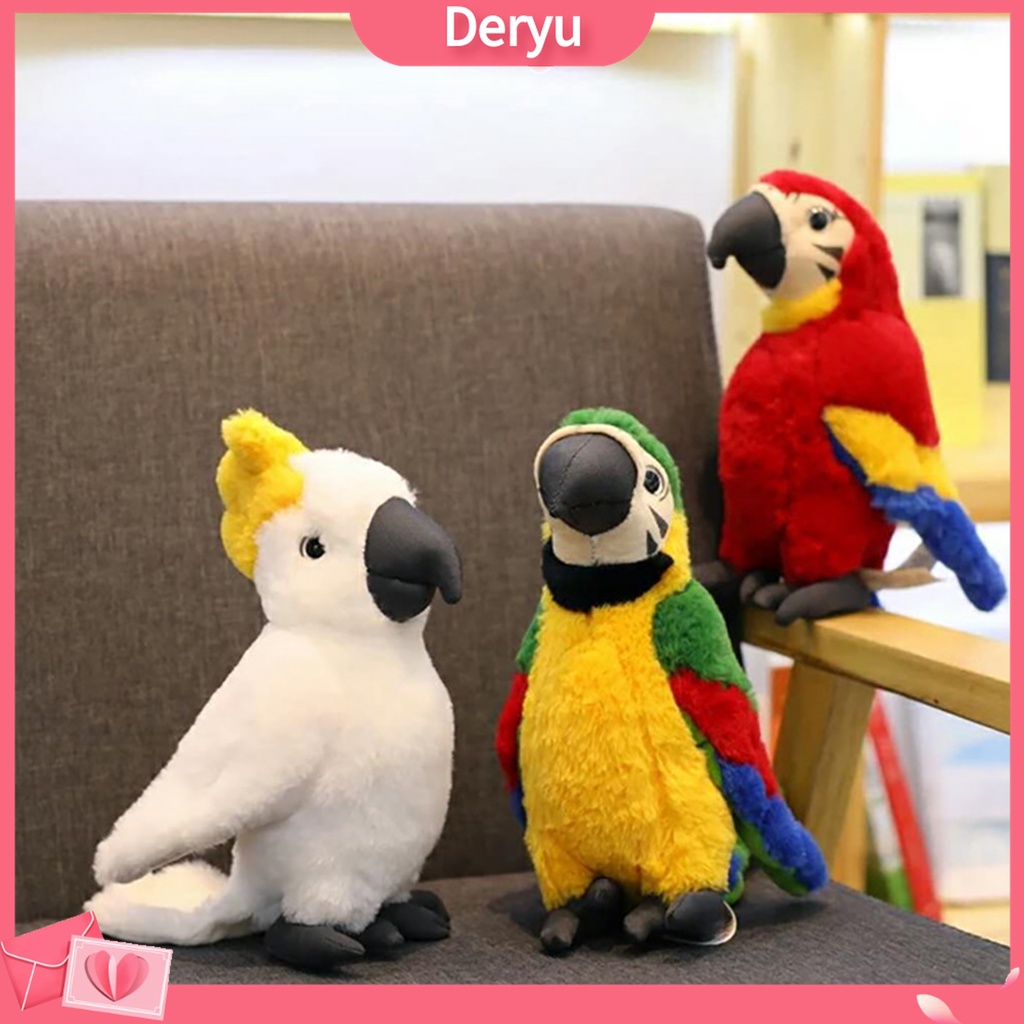 {deryu}| Thú Nhồi Bông Hình Con Vẹt Bằng Cotton PP Cho Bé