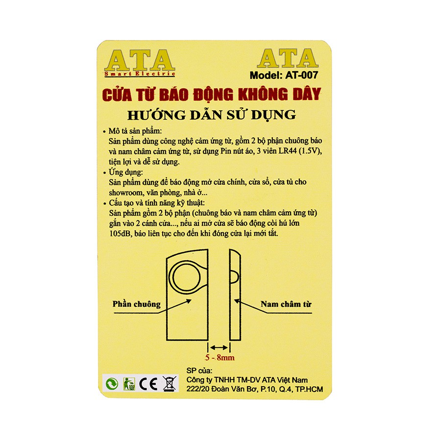 Báo động cửa cảm ứng từ ATA - AT007