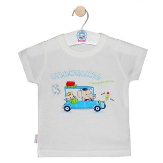 [CAO CẤP][6-30KG] ÁO TAY NGẮN TRẮNG CHO BÉ HELLO B&B (thun cotton 100%)