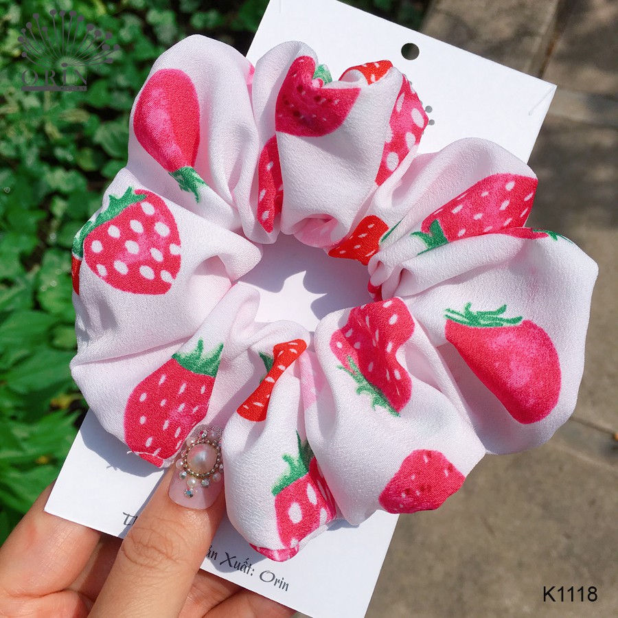 [Mã FAGOGO giảm 12% đơn 99K] Dây buộc tóc, cột tóc vải scrunchies quả dâu siêu đẹp Orin K1118 | BigBuy360 - bigbuy360.vn