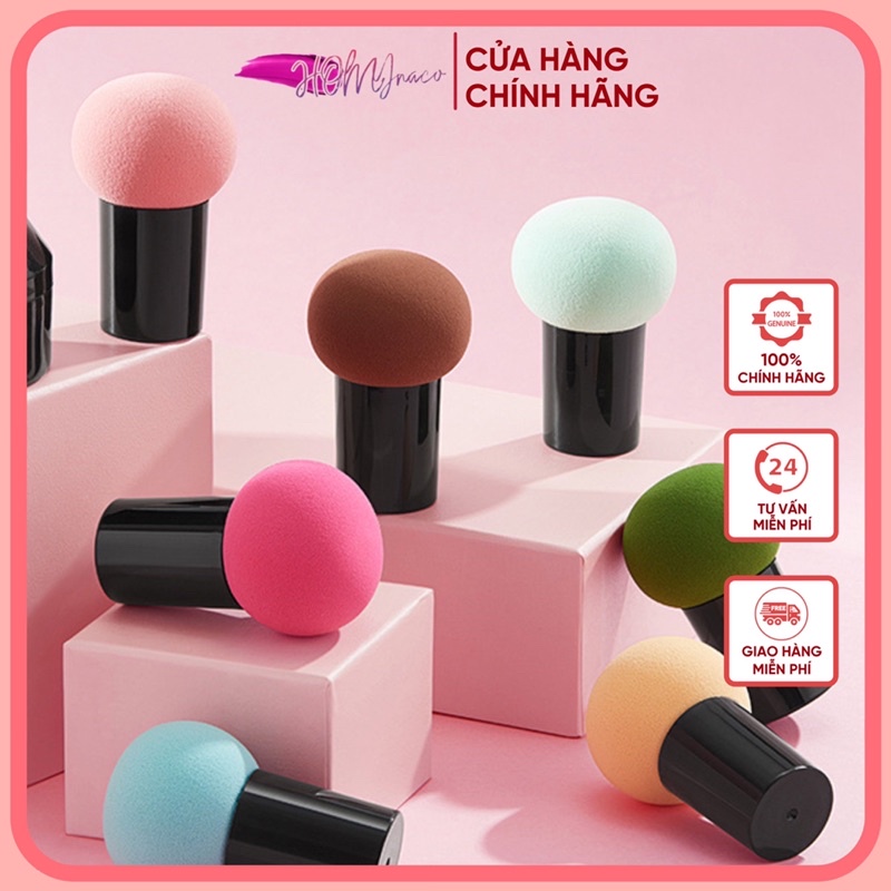 Bông Mút tán kem nền, kem chống nắng MAYCREATE Lameila có tay cầm hình nấm