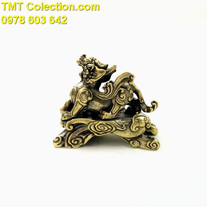 Tượng Đồng Kỳ Lân Để Bàn Dùng để trưng bày trên bàn làm việc, bàn sách, trên xe oto - TMT Collection - SP005228