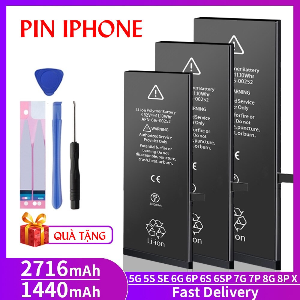 [Tặng Vít] Pin iPhone Mới 100% Pin iPhone 4, 4S, 5, 6, 6s, 7, 8, 6 plus, 6s plus, 7 plus