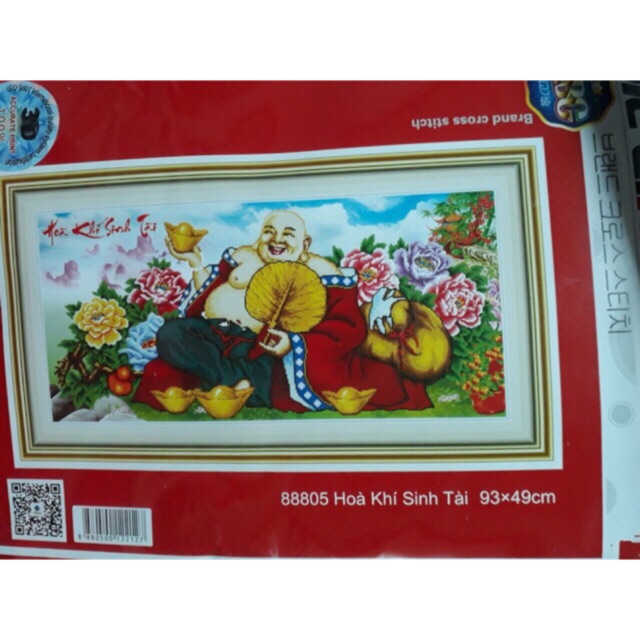 Tranh thêu chữ thập Phật Di Lạc 88805  chưa thêu