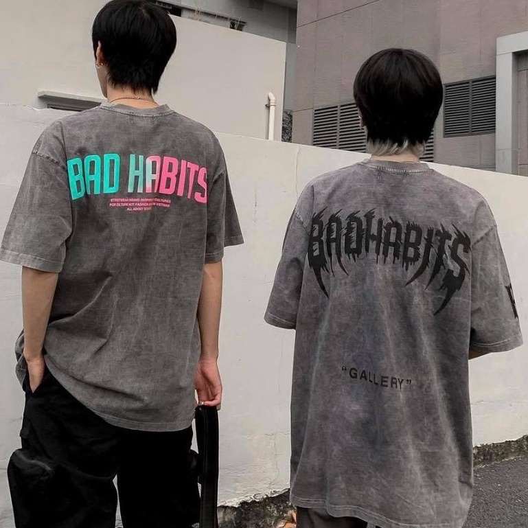 Áo thun BAD HABITS label Wash nam nữ