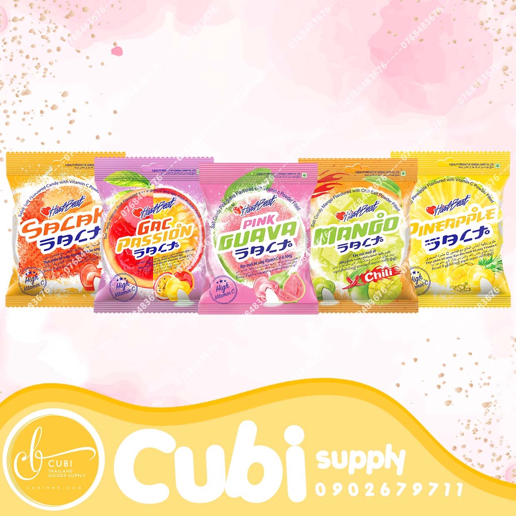 Kẹo Trái Cây Muối Hartbeat Thái Lan 100g