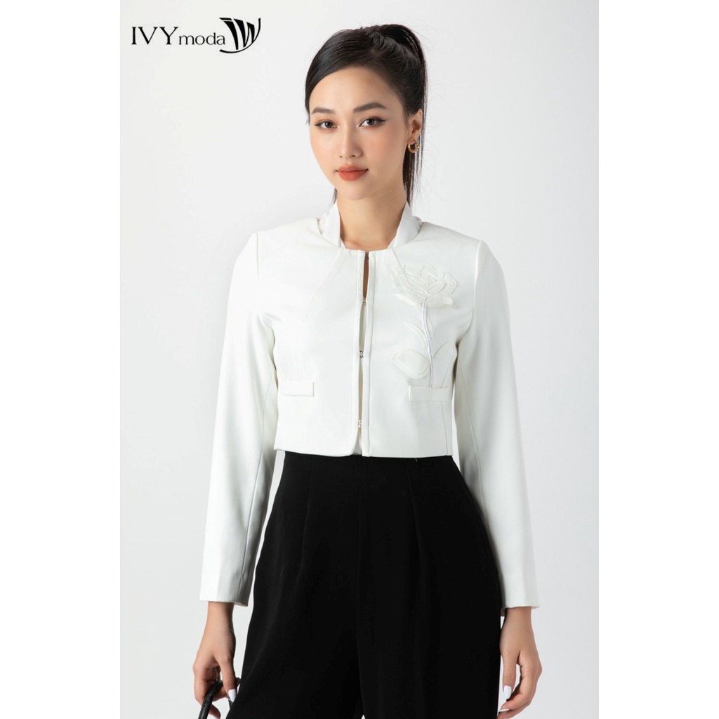 [NHẬP WABRTL5 GIẢM 10% TỐI ĐA 50K ĐH 250K ]Áo vest nữ croptop hoa nổi IVY moda MS 67M7034