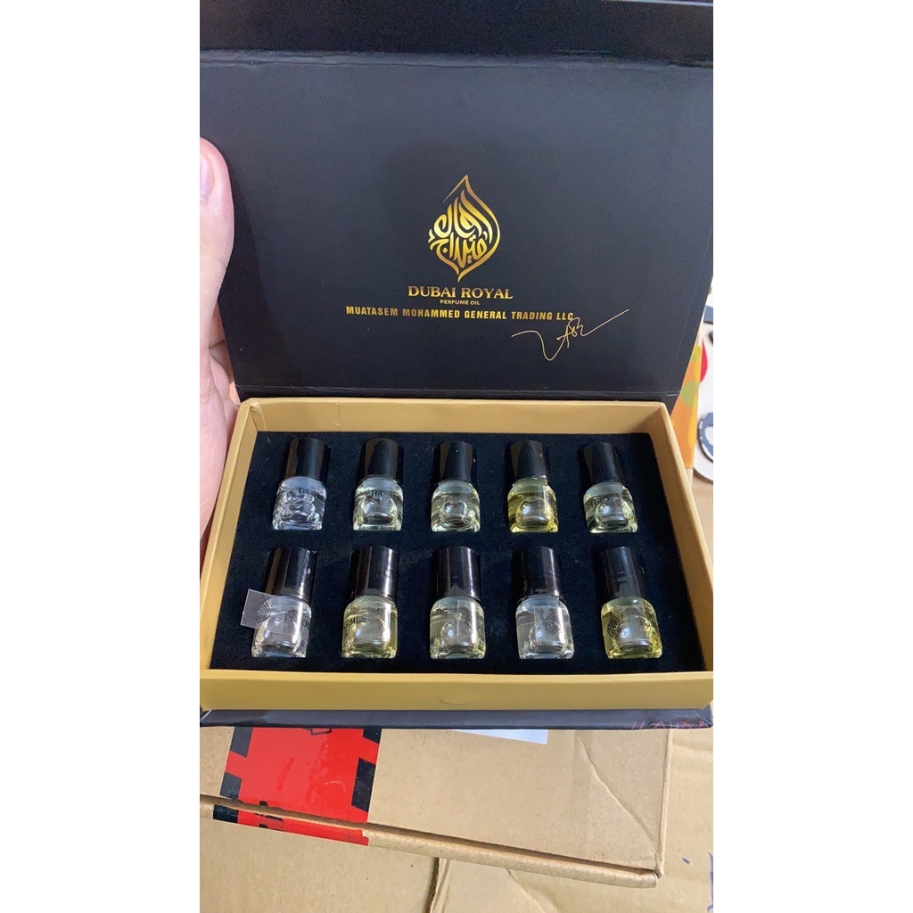 Set 10 chai tinh dầu DUBAI ROYAL new 2022 Sét lăn tinh dầu dubai 10 mùi cho Nam và Nữ