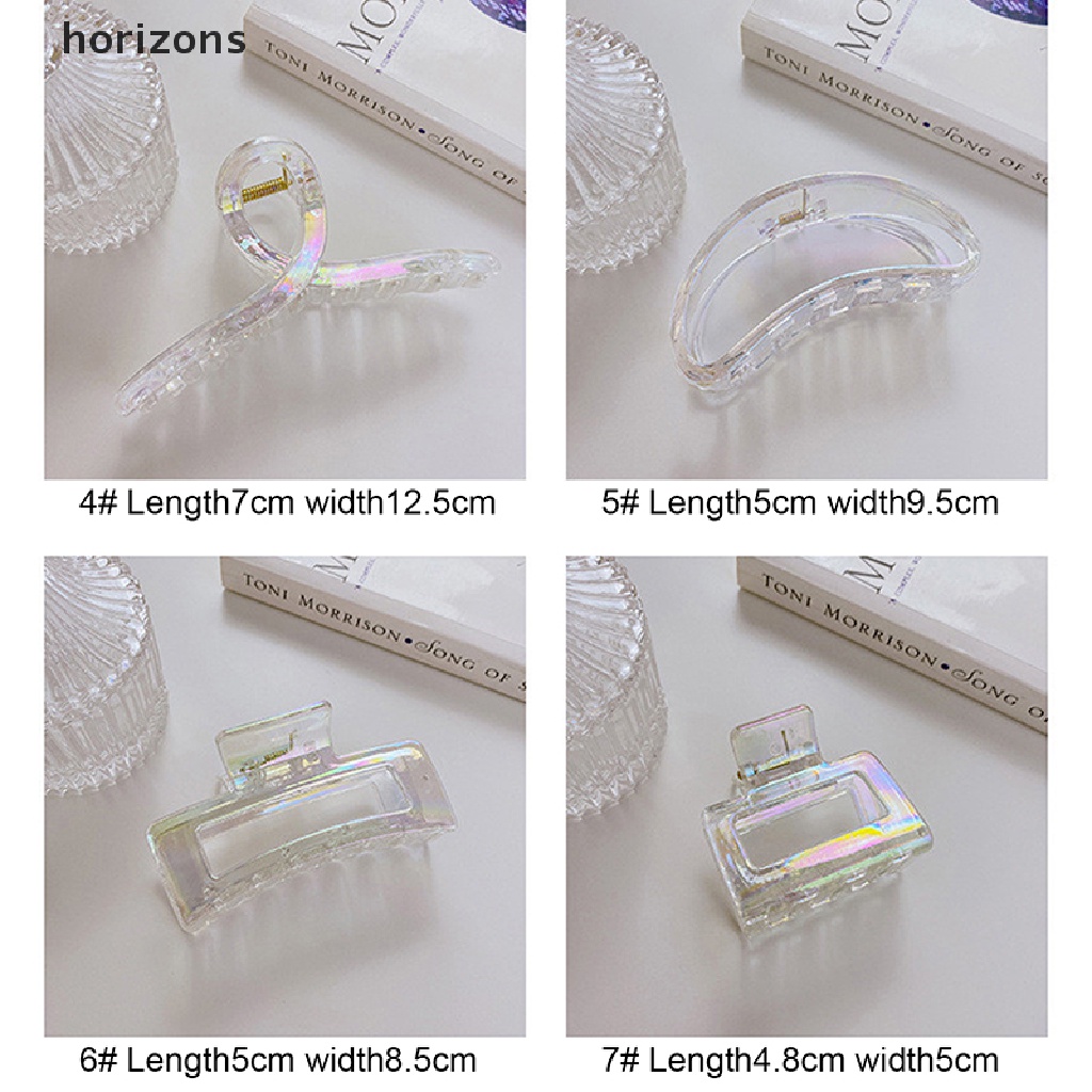 Kẹp Tóc Càng Cua Bằng Acrylic Màu Sắc Retro Pháp