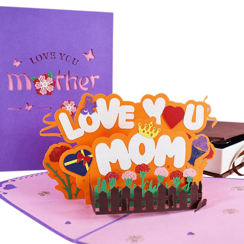 New Stock 3D Pop-Up Mothers Day Cards Gifts Happy Mother's Day Carnation