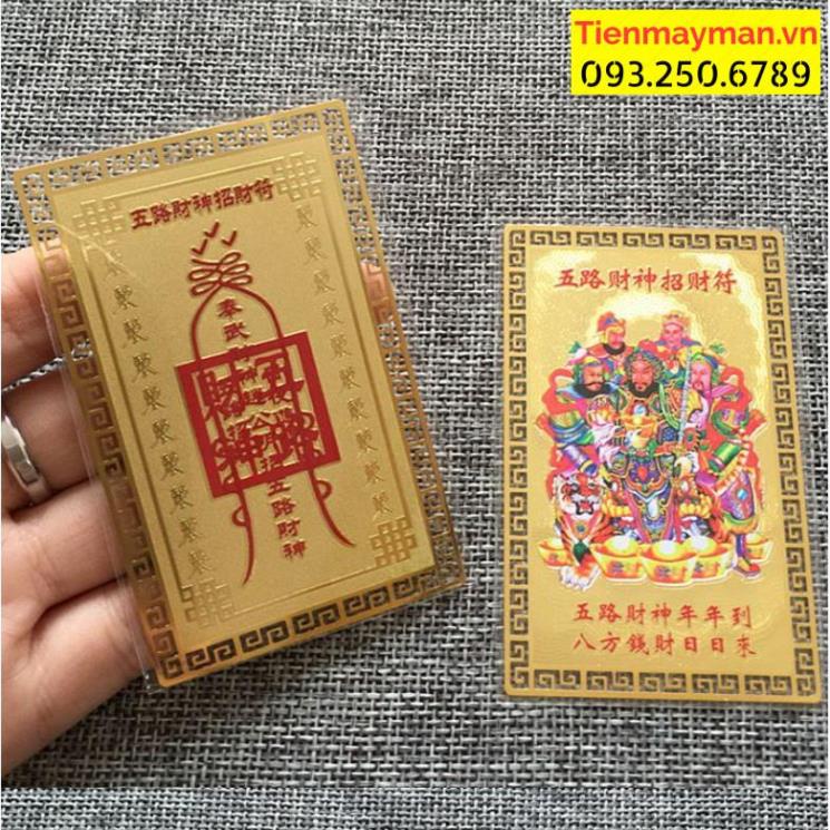 Ngũ Lộ Thần Tài, Phù Ngũ Lộ Thần Tài chất liệu đồng nguyên chất[Bằng kim loại]