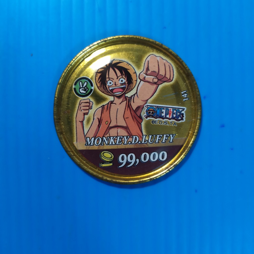 [Một thẻ] Thẻ toonies One piece tròn vàng gold ko lỗ metal - thẻ cũ ít, cũ vừa team Luffy - giá theo độ cũ và hiếm nha