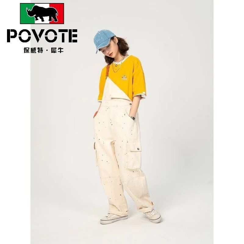 Quần Yếm denim Thời Trang Retro Trẻ Trung Dễ Phối Đồ Cho Nam