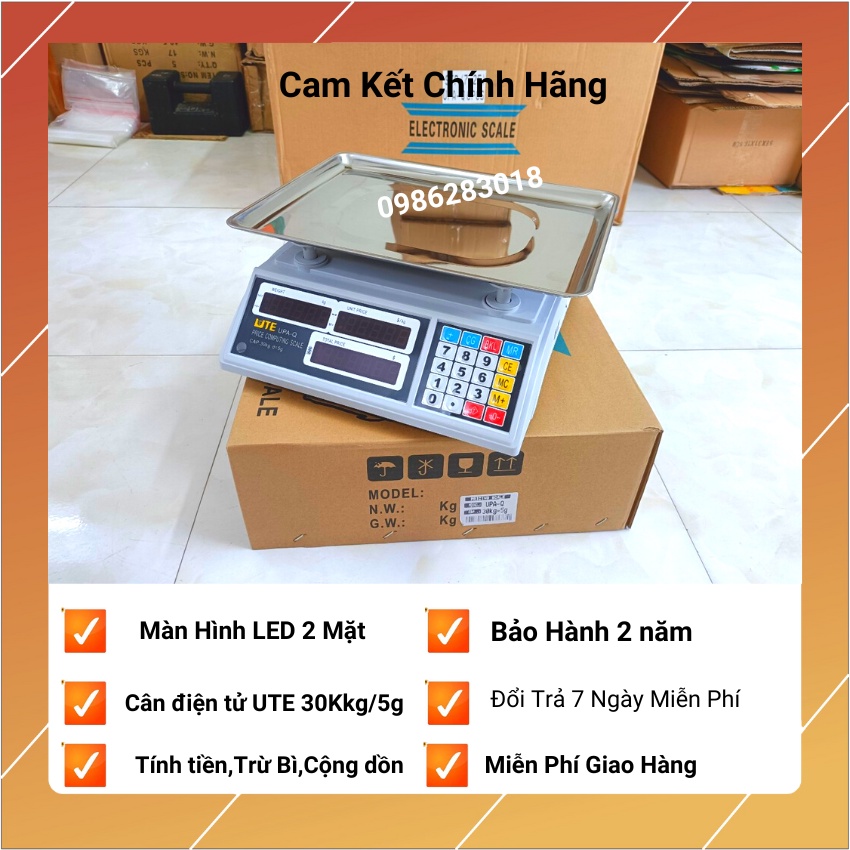 [ BH12t] Cân điện tử tính tiền UTE dùng cho bán hàng trái cây,hàng thịt,cá tạp hóa