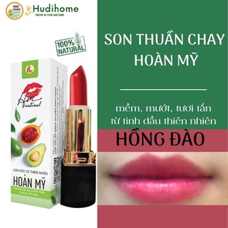 Son hữu cơ thiên nhiên HOÀN MỸ son màu hồng đào dưỡng ẩm, bền màu, chống lão hóa làm căng bóng môi