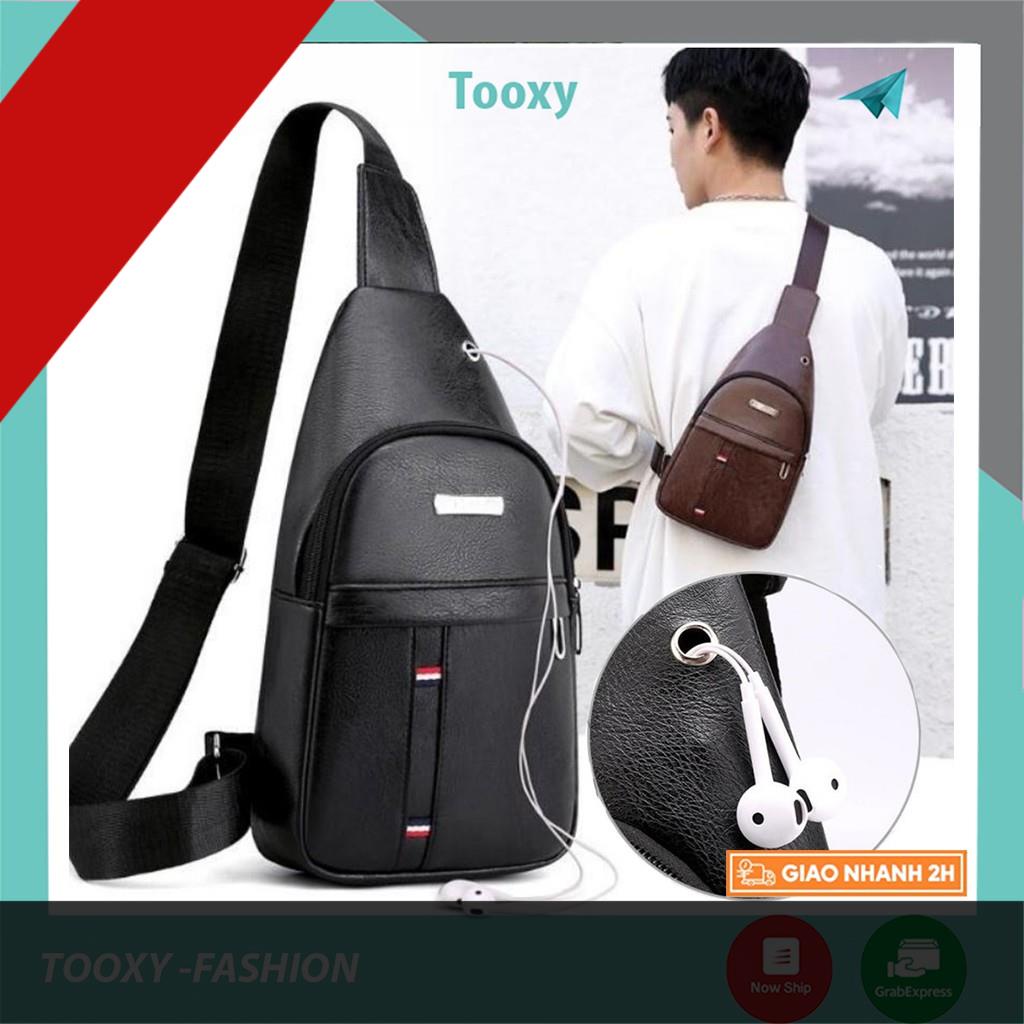 Túi Đeo Chéo Nam Trước Ngực Da PU Cao Cấp Chống Nước Phong Cách Thể Thao Thời Trang Hàn Quốc