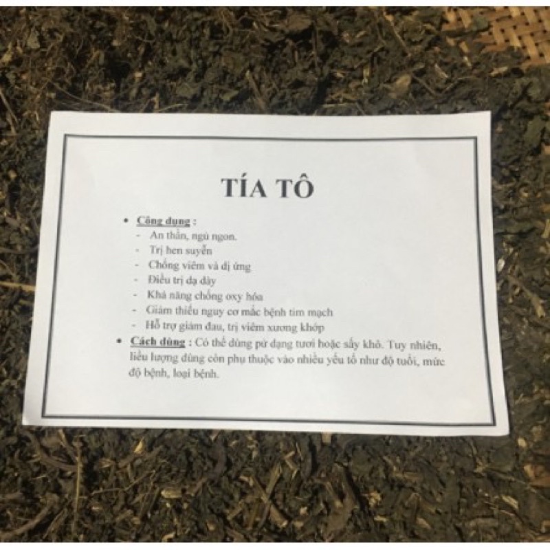 Lá tía tô khô 1 kg sạch an toàn nhà trồng được