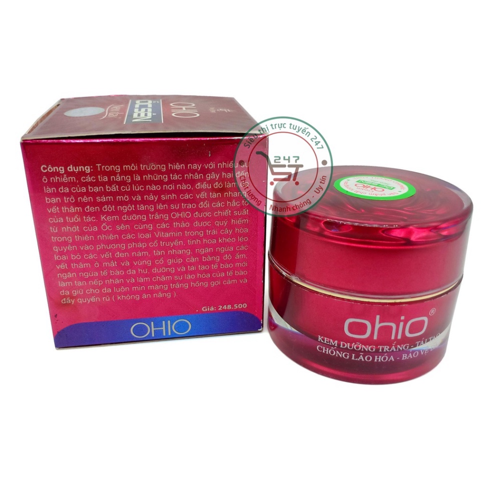 Kem dưỡng trắng Tái tạo Chống lão hóa Bảo vệ da 10 tác dụng Ohio Ốc sên 30g (Đỏ nâu)