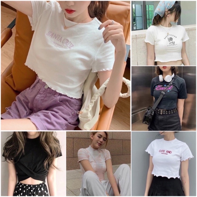 [Rẻ Vô Địch Áo Croptop Màu Loang Santa Cruz(Video, Hình Thật)