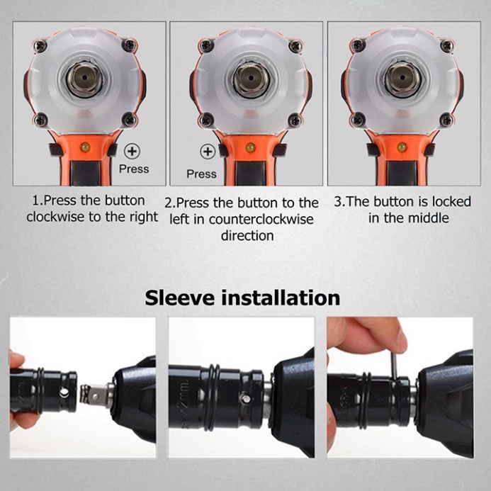 Máy bắn bulong cầm tay dùng pin 10 cell Động cơ không chổi than 100% lõi đồng