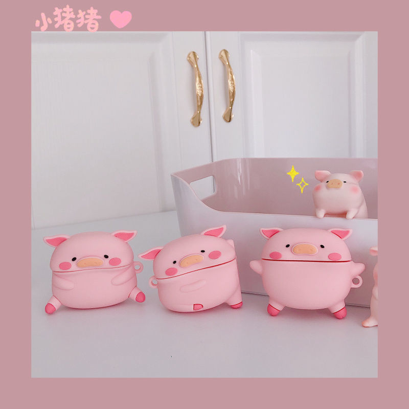 Vỏ Hộp Bảo Vệ Cho Tai Nghe Airpods 1 / 2 / Pro Hình Heo Xinh Xắn