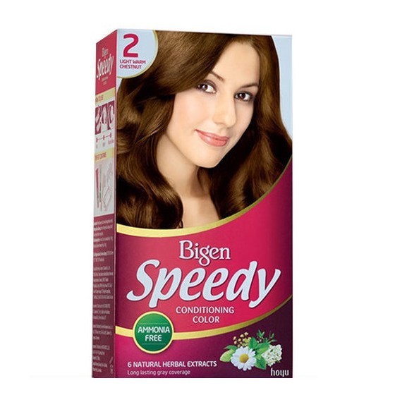 Kem nhuộm tóc Bigen Speedy Conditioning Color 2 nâu hạt dẻ ánh vàng