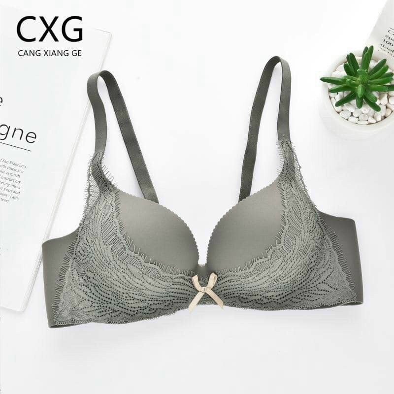 Áo lót  Hoàng Oanh Underwear, áo ngực su không gọng pha ren đệm vừa mã nơ a16