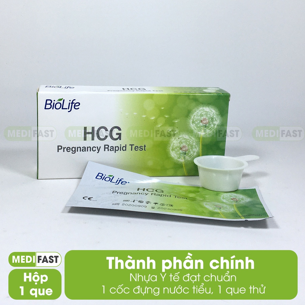 Que thử thai HCG Biolife - test thai nhanh, chính xác, giao hàng kín đáo, che tên