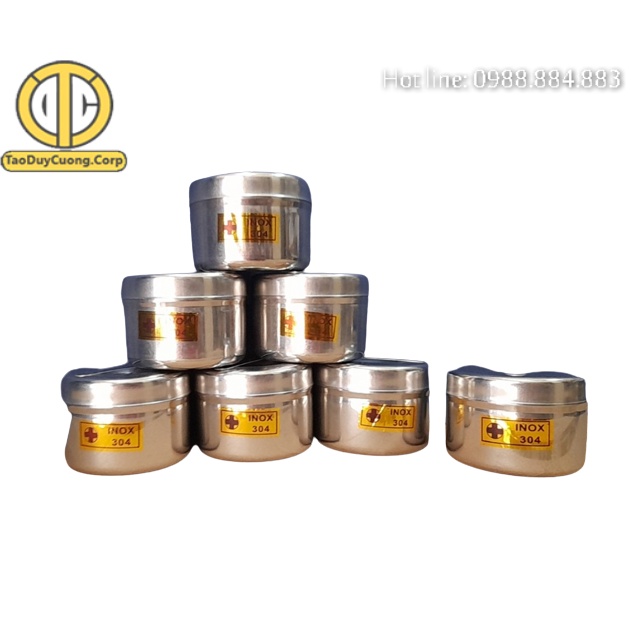 Hộp Inox tròn đựng bông gòn, lưu mẫu vật phẩm các size