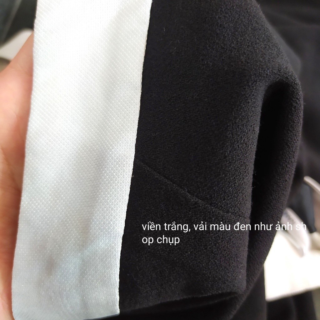Chân váy công sở NAM&Co đen viền trắng