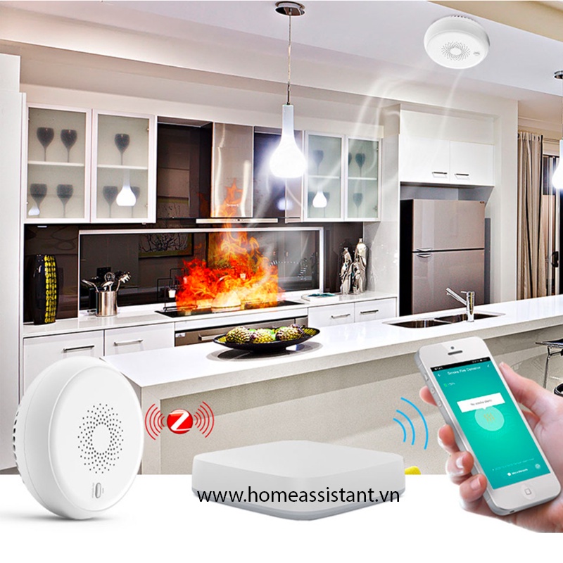 Đầu Báo Khói Báo Cháy Hỏa Hoạn Zigbee Tuya ZW05  Zigbee2MQTT ZHA Hass