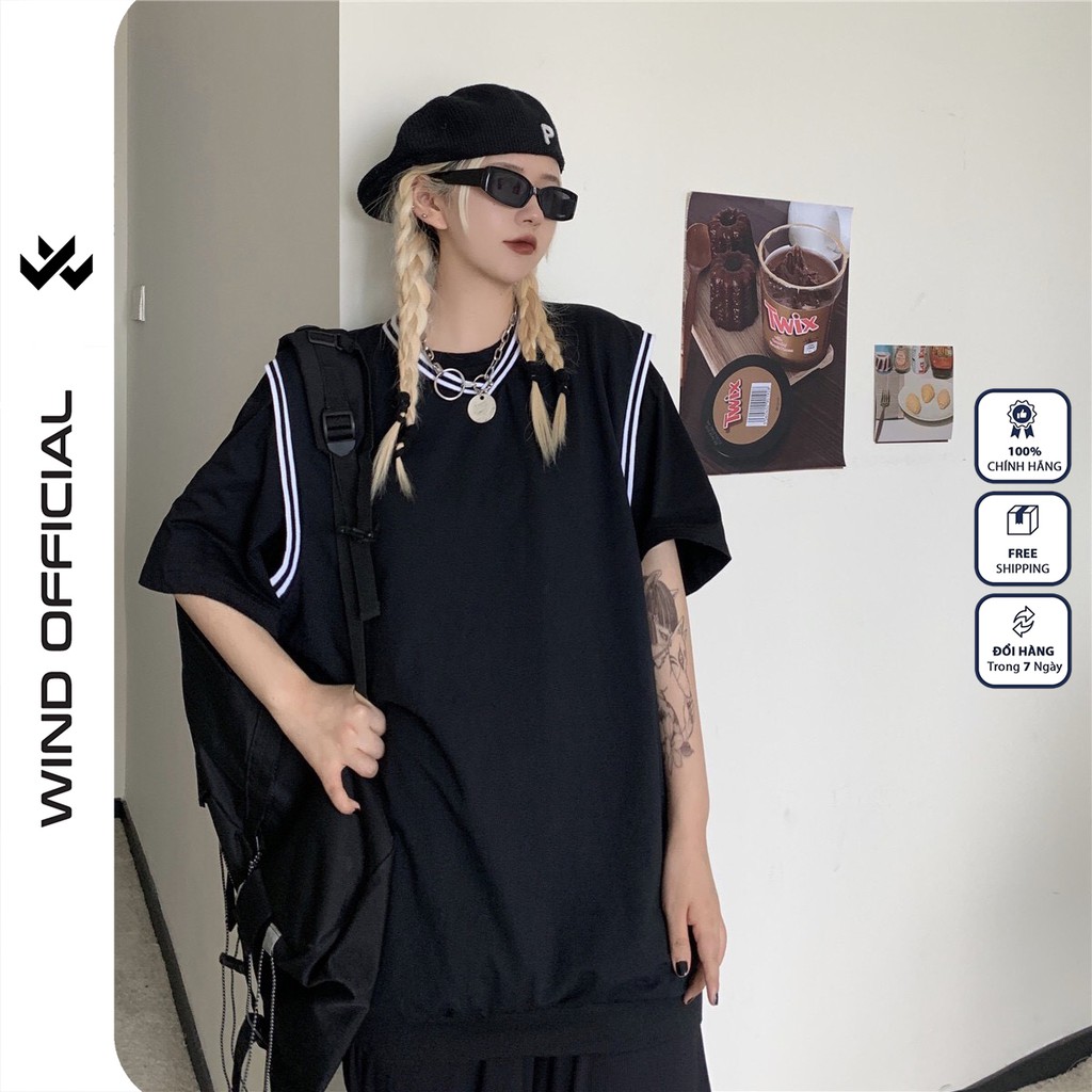 Áo gile unisex WIND form rộng Basic nam nữ oversize kiểu phong cách ulzzang