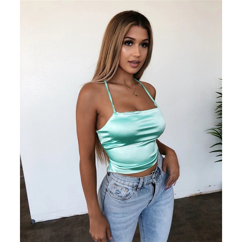 Áo Crop Top Không Tay Hở Lưng 5 Màu Trơn Thời Trang Dành Cho Nữ | BigBuy360 - bigbuy360.vn