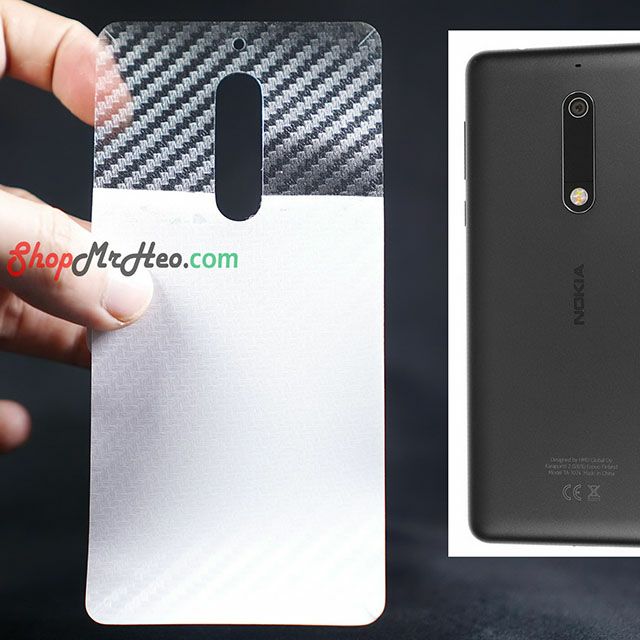 (Mua 1 tặng 1) Skin Dán Mặt Sau Lưng Vân 3D Carbon Nokia 5