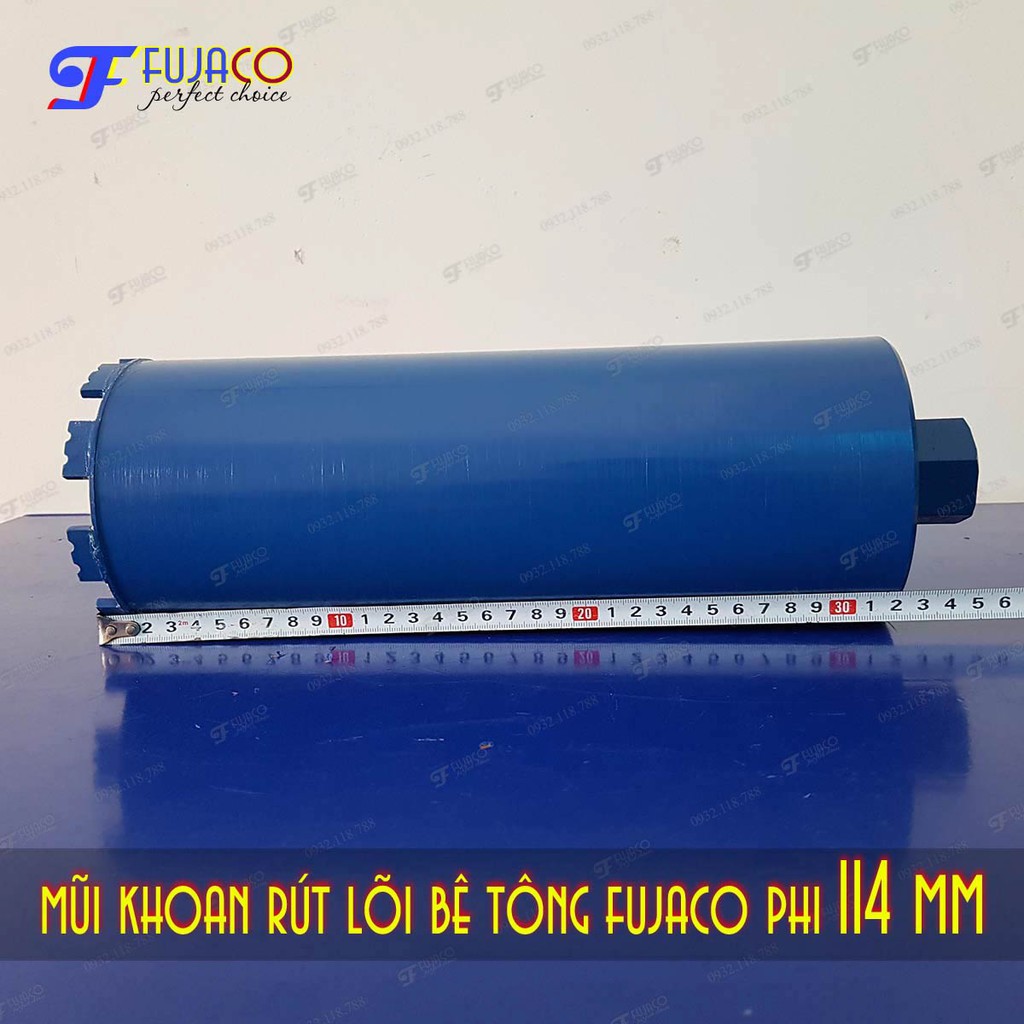 Mũi khoan rút lõi bê tông phi 114 mm - FUJACO | 114mm Diamond Core Drill Bit for Concrete, Brick, Masonry, Stone, Marble