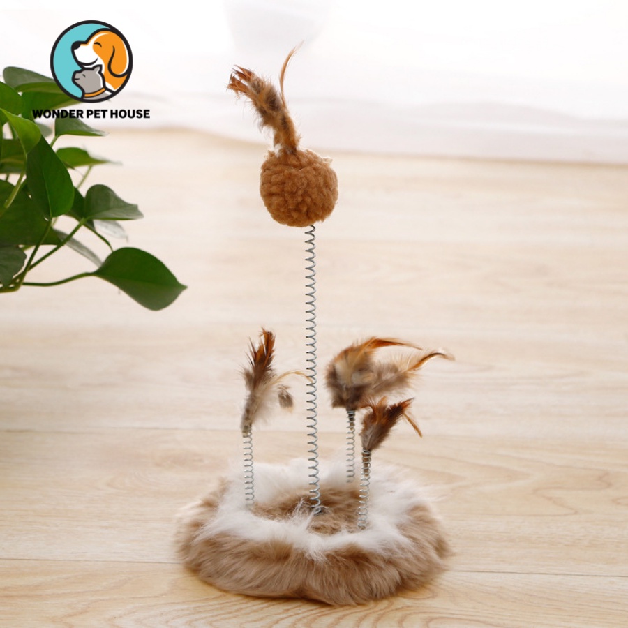 Đồ chơi bàn cào chuột, banh lò xo cho mèo
