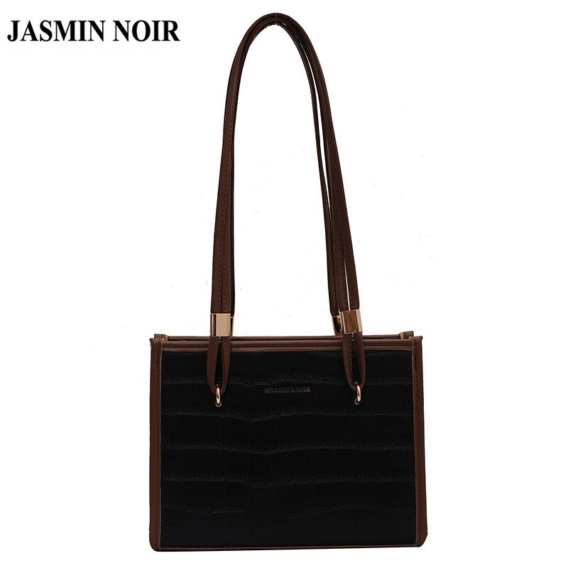 Túi xách tay đeo vai JASMIN NOIR da PU dáng vuông sức chứa lớn thiết kế đơn giản thời trang dành cho nữ