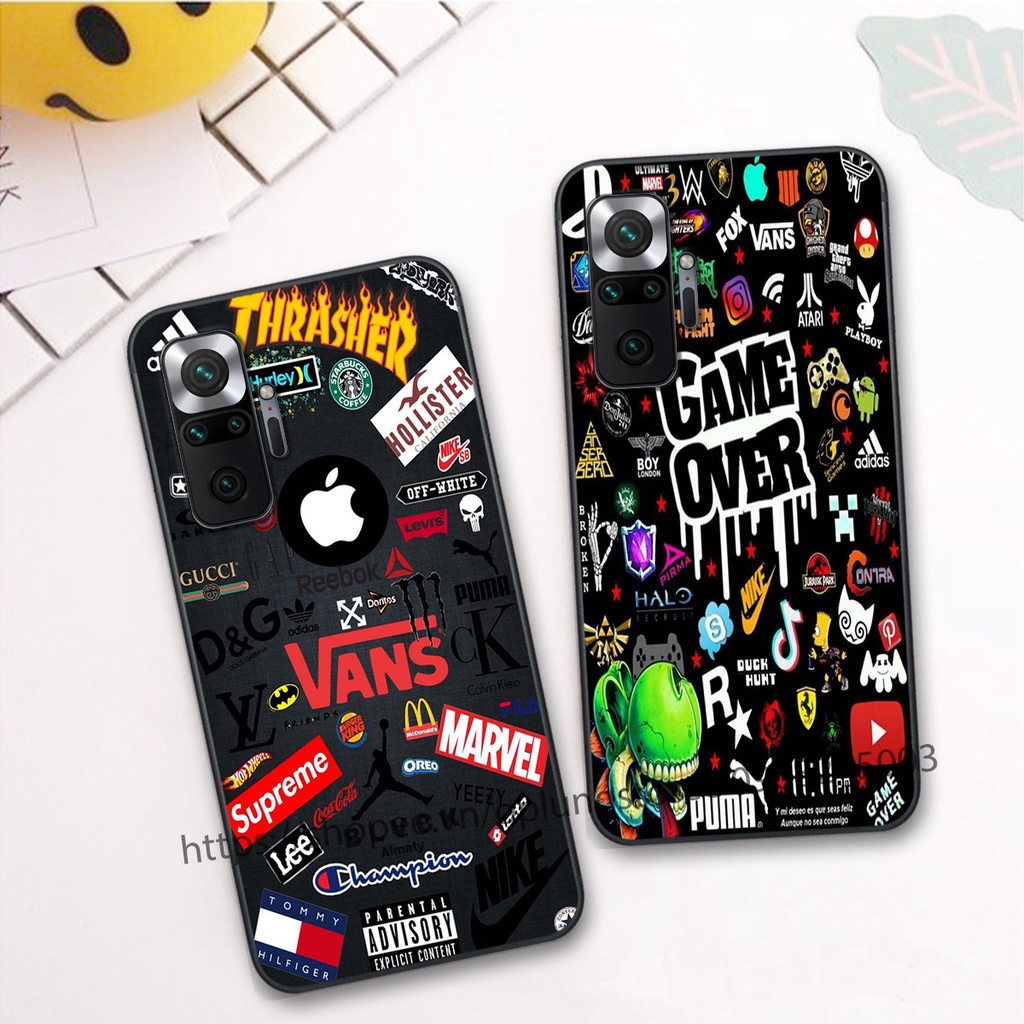 Ốp lưng Xiaomi Redmi Note 10-10S 4G/10 Pro 4G in hình thương hiệu thời trang đa sắc cá tính.