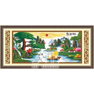 Tranh thêu chữ thập thêu full 100% 